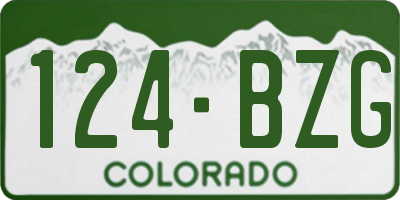 CO license plate 124BZG