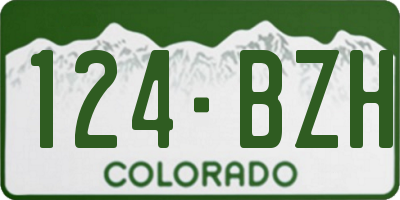 CO license plate 124BZH