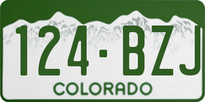 CO license plate 124BZJ