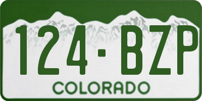 CO license plate 124BZP