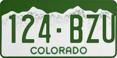CO license plate 124BZU
