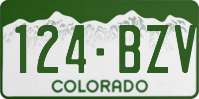 CO license plate 124BZV