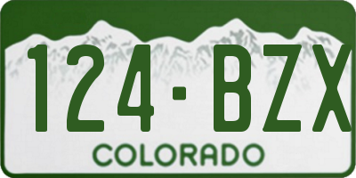 CO license plate 124BZX