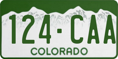 CO license plate 124CAA