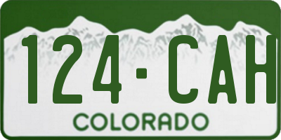 CO license plate 124CAH