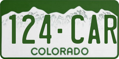 CO license plate 124CAR