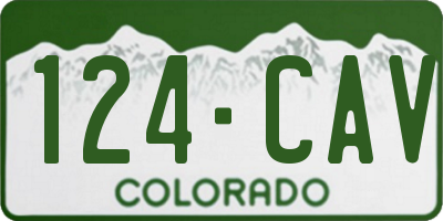 CO license plate 124CAV