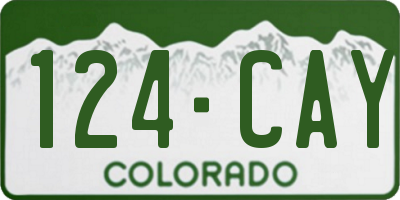 CO license plate 124CAY