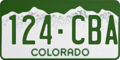 CO license plate 124CBA