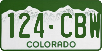 CO license plate 124CBW