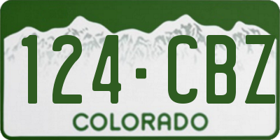 CO license plate 124CBZ