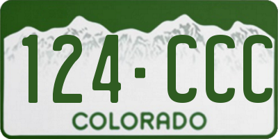 CO license plate 124CCC