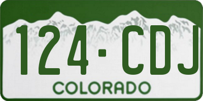 CO license plate 124CDJ
