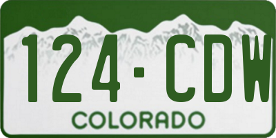 CO license plate 124CDW