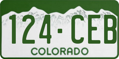 CO license plate 124CEB