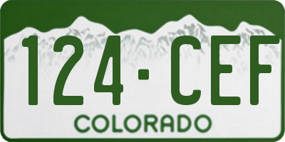 CO license plate 124CEF