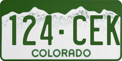 CO license plate 124CEK