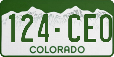 CO license plate 124CEO