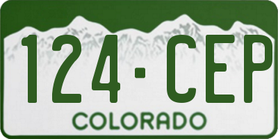 CO license plate 124CEP