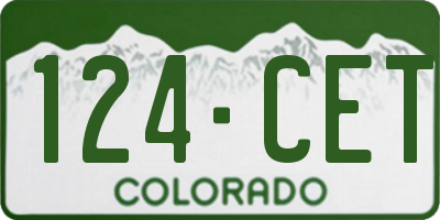 CO license plate 124CET