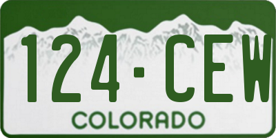 CO license plate 124CEW