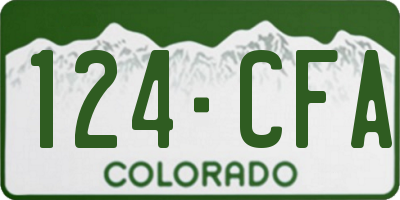 CO license plate 124CFA