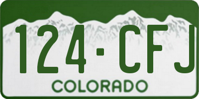 CO license plate 124CFJ