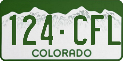 CO license plate 124CFL
