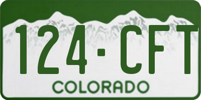 CO license plate 124CFT