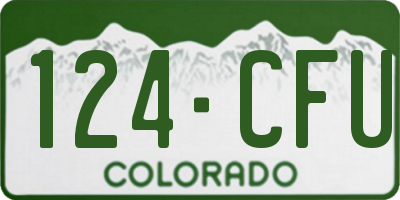 CO license plate 124CFU