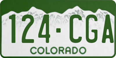 CO license plate 124CGA
