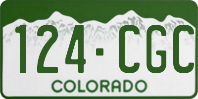 CO license plate 124CGC