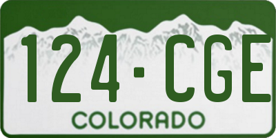 CO license plate 124CGE