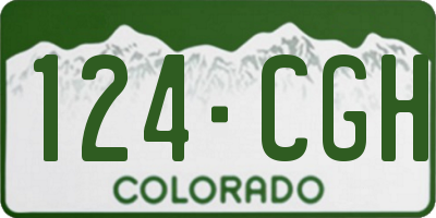 CO license plate 124CGH