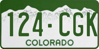 CO license plate 124CGK