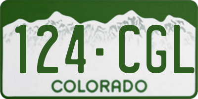 CO license plate 124CGL