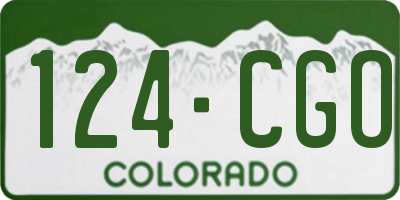 CO license plate 124CGO