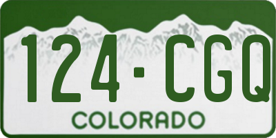 CO license plate 124CGQ