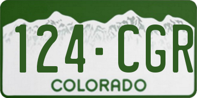 CO license plate 124CGR
