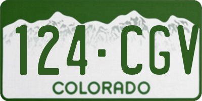 CO license plate 124CGV