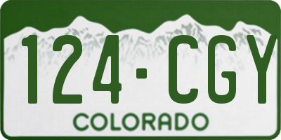 CO license plate 124CGY