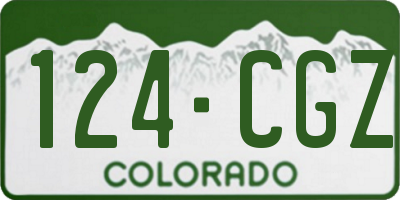 CO license plate 124CGZ