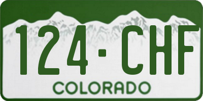 CO license plate 124CHF