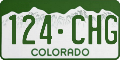 CO license plate 124CHG