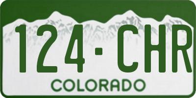 CO license plate 124CHR