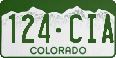 CO license plate 124CIA