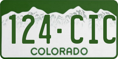 CO license plate 124CIC
