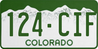 CO license plate 124CIF