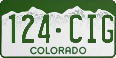 CO license plate 124CIG