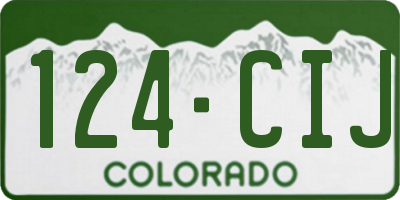CO license plate 124CIJ